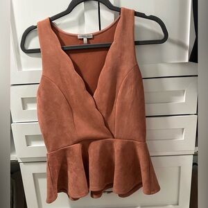 Charlotte Russe Rosy Brown Suade Top